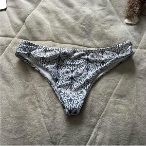 Gray Patterned Bikini Bottom